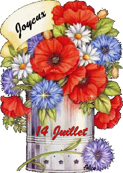"Joyeux 14 juillet" - Bouquet tricolore champÃªtre...