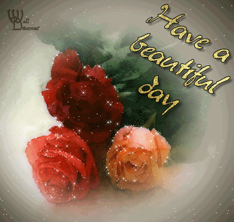 "Have a beautiful day" - Trois boutons de roses...