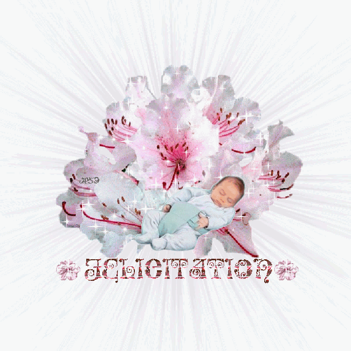 "Félicitation" - Bébé dans rhododendron...