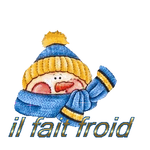 "Il fait froid" - Bonhomme de neige avec bonnet et écharpe