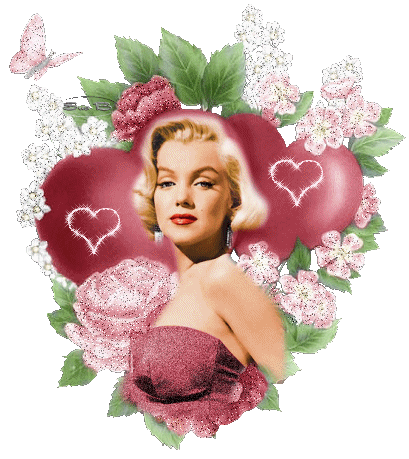 Coeur/Marilyn Monroe parmi les fleurs...