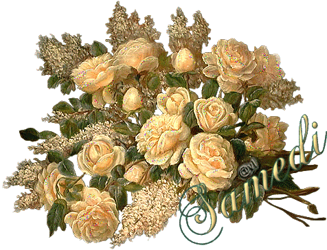 "Samedi" - Superbe bouquet de roses et lilas blancs...