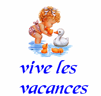"Vive les vacances" - Fillette et canards...