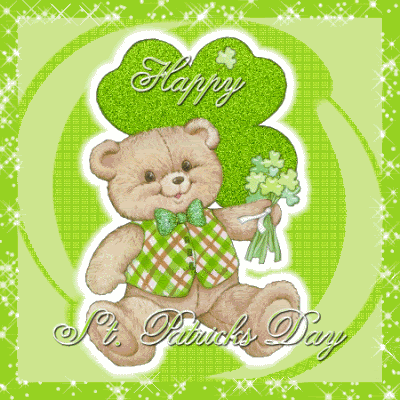 "Happy St. Patricks Day" - Ourson aux trèfles...