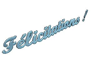 "Félicitations!" - Bleu/Ondulations...
