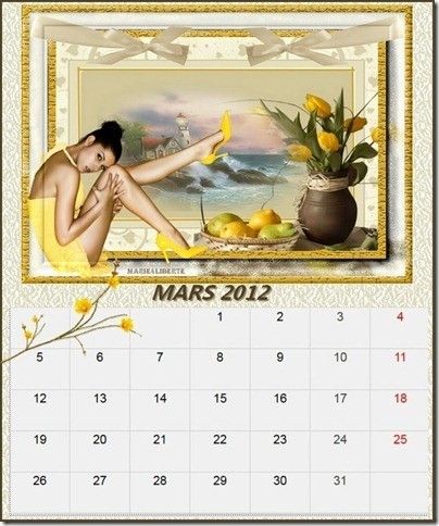 Calendrier de Mars 2012 - KDO de... MARYSE...
