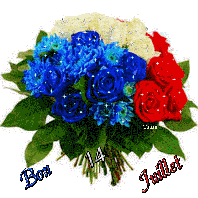 "Bon 14 juillet" - Avec un bouquet tricolore...