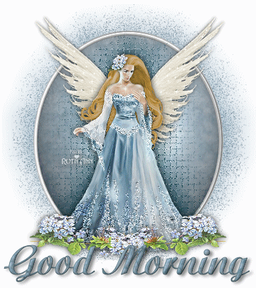 Un ange sur un tapis de fleurs "Good Morning"...