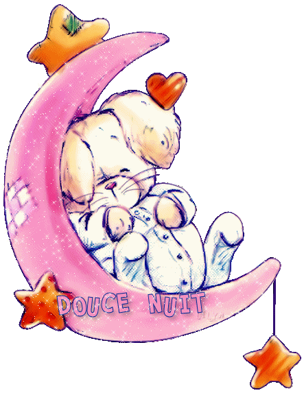 "Douce nuit" - Lapereau endormi sur un croissant de lune...