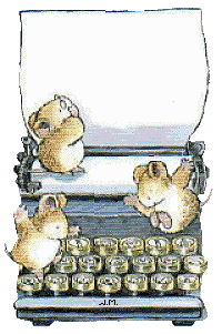 "Bisous" - Petites souris tapant à la machine...