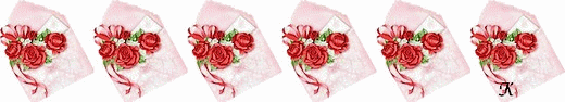 Petits bouquets de roses dans des enveloppes...