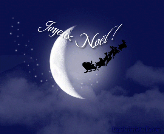 "Joyeux Noël!" - Passage du traineau sous la lune...