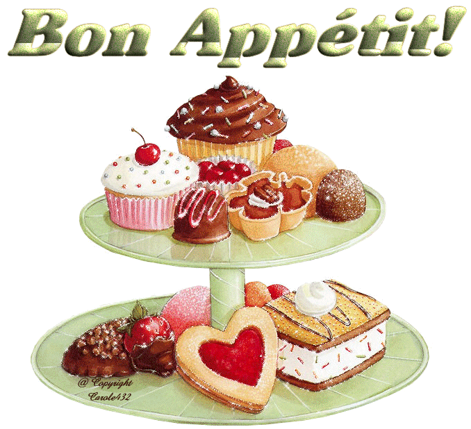 "Bon appétit!" - Plateau de pâtisseries miniatures...