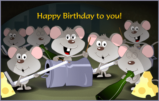 Bande de souris musiciennes "Happy Birthday to You!"