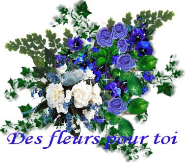 "Des fleurs pour toi" - Bouquet en bleu et blanc...
