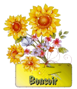 "Bonsoir" - Petit bouquet à dominante jaune...