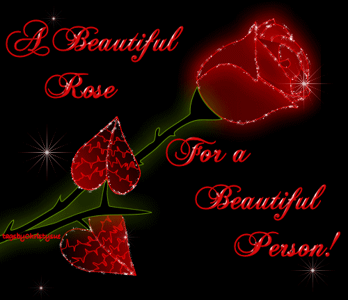 "A beautiful rose for a beautiful person!"...