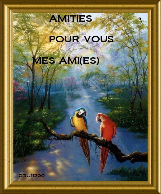 Perroquets - "Amitiés" - Merci... CLAUDINE...