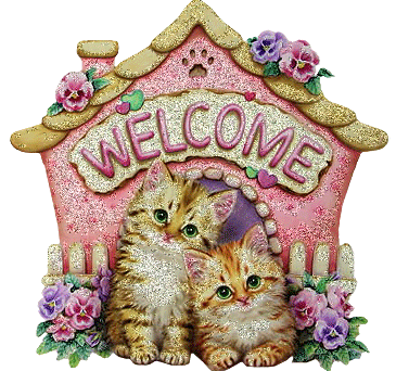 "Welcome" - Chatons dans une maison printanière...