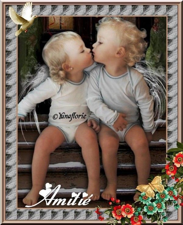 "Amitié" - Deux adorables têtes blondes...