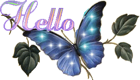 "Hello" - Papillon bleu...