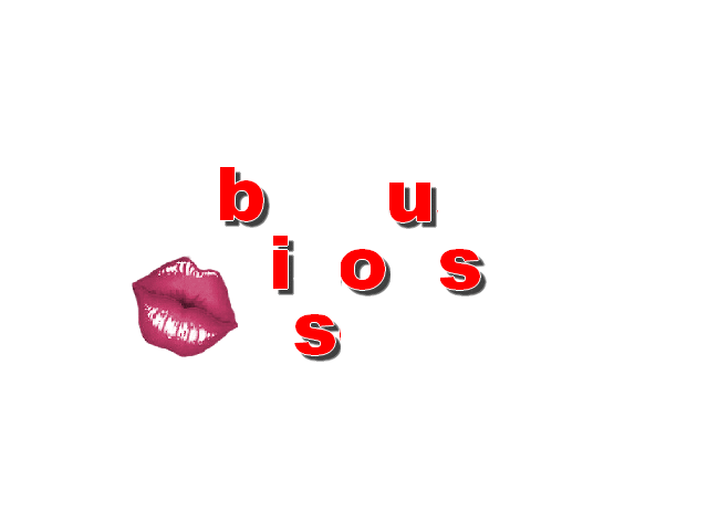 "Bisous" - Lettres en dsordre et bouche...