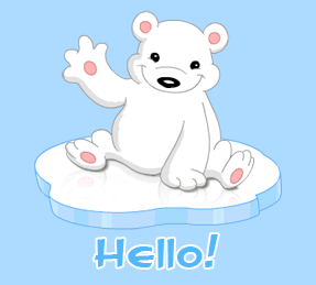 "Hello!" - Ours polaire sur son petit bout de banquise...