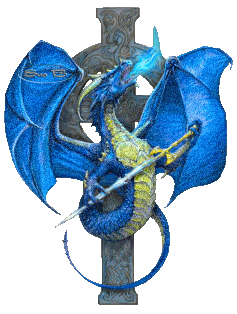Dragon à l'épée sur une croix...