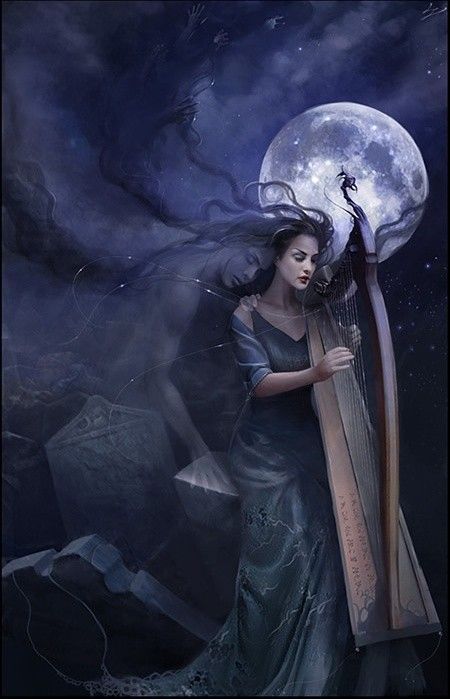 A la nuit tombée, un peu de harpe...