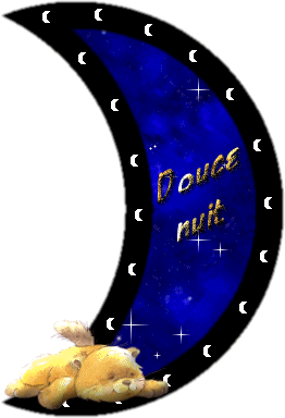 "Douce nuit" - Chat sur un croissant de lune...