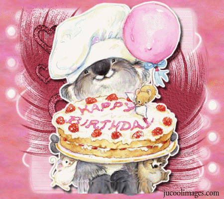 "Happy Birthday" - Koala et gâteau...