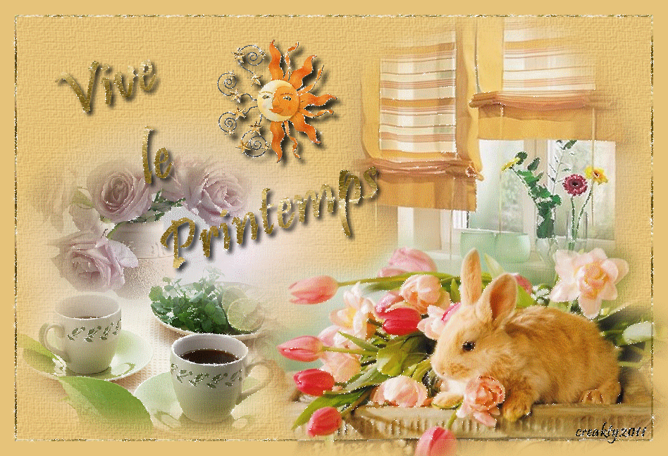 "Vive le Printemps" - Un lapin dans le bouquet...