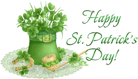 "Happy St Patrick's Day!" - Chapeau de trèfles et pipe...