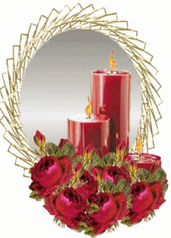 Composition de bougies et roses rouges...