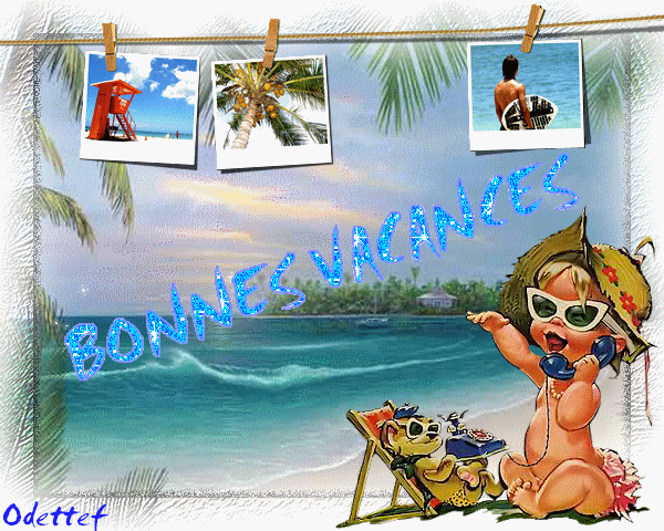 "Bonnes vacances" - BÃ©bÃ© 'Jet set' sur la plage...