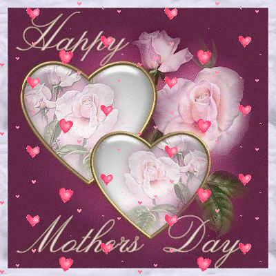 "Happy Mother's Day" - Pluie de coeurs sur coeurs et roses