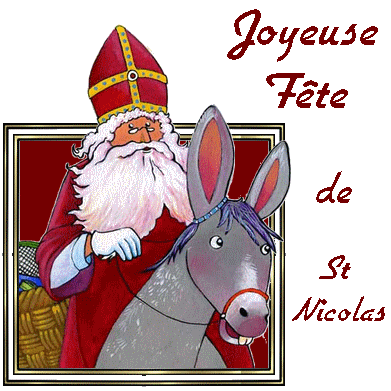"Joyeuse Fête de St Nicolas" - Sur son âne...